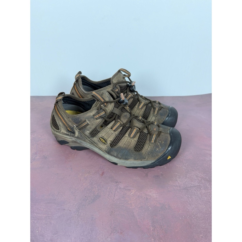 Keen Flint Low Steel Toe Brown Leather Work Shoe Style F2413-11 Men's 10.5 US